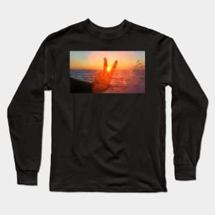 Sunset Peace Sign Long Sleeve T-Shirt